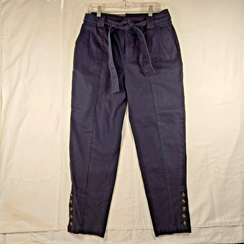 NWT Who What Wear Womens Jeans Black Tapered Ankle Pleated High Rise Sz 4 80s